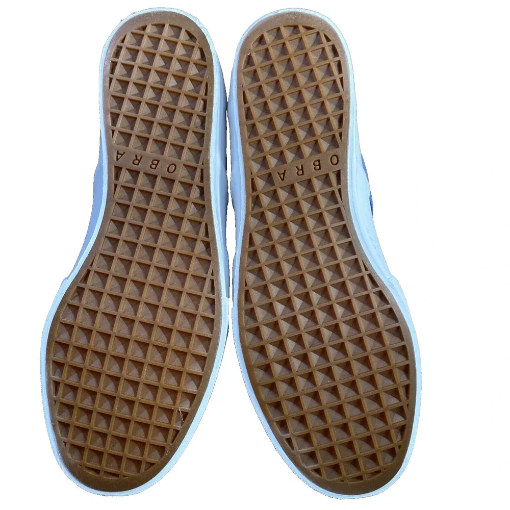 NEW OBRA 240 Canvas Low Wrap Sneakers Blue Men's 9.5 Slip-On Made in Brazil